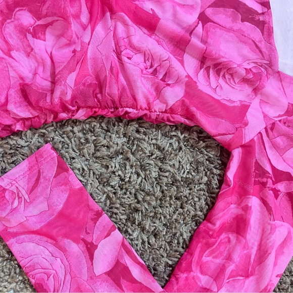 Madden Girl Pink Floral Long Sleeve Top - Picture 3 of 3